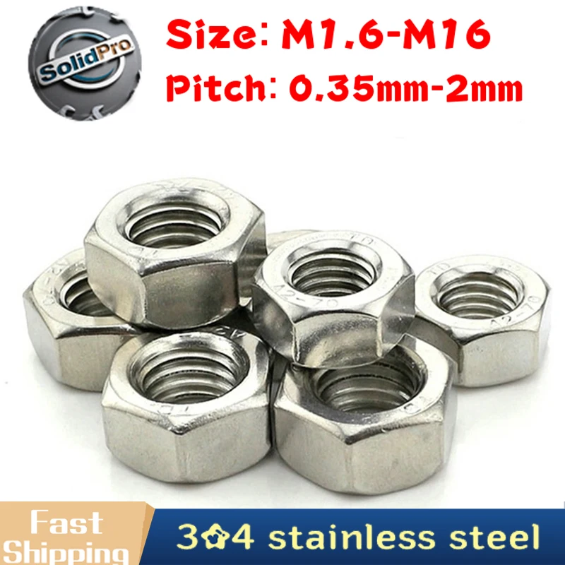 M1.6-M16 304 Stainless Steel Hex Nuts - Full Size Corrosion Resistant Fasteners for Industrial Machinery & Auto Parts Repair
M1.6-M16 304 Stainless Steel Hex Nuts - Full Size Corrosion Resistant Fasteners for Industrial Machinery & Auto Parts Repair