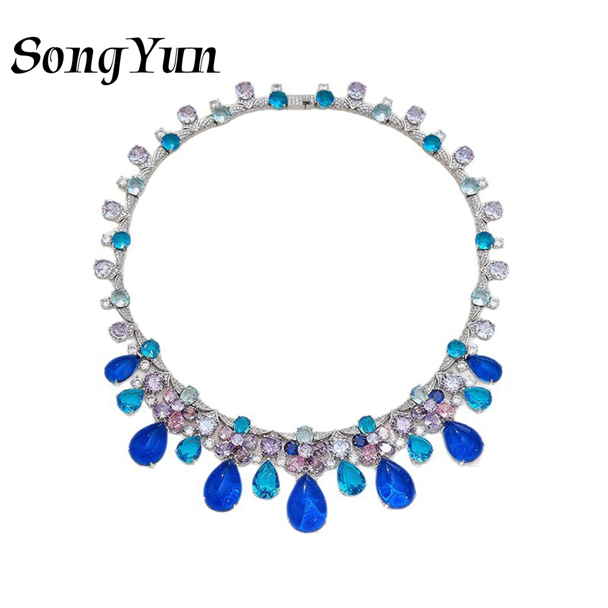 SY Luxury Jewelry Luxury Blue Gemstones Sapphire Necklace Pendants 925 Sterling Silver Pear Shaped Women Choker Necklace Jewelry
SY Luxury Jewelry Luxury Blue Gemstones Sapphire Necklace Pendants 925 Sterling Silver Pear Shaped Women Choker Necklace Jewelry