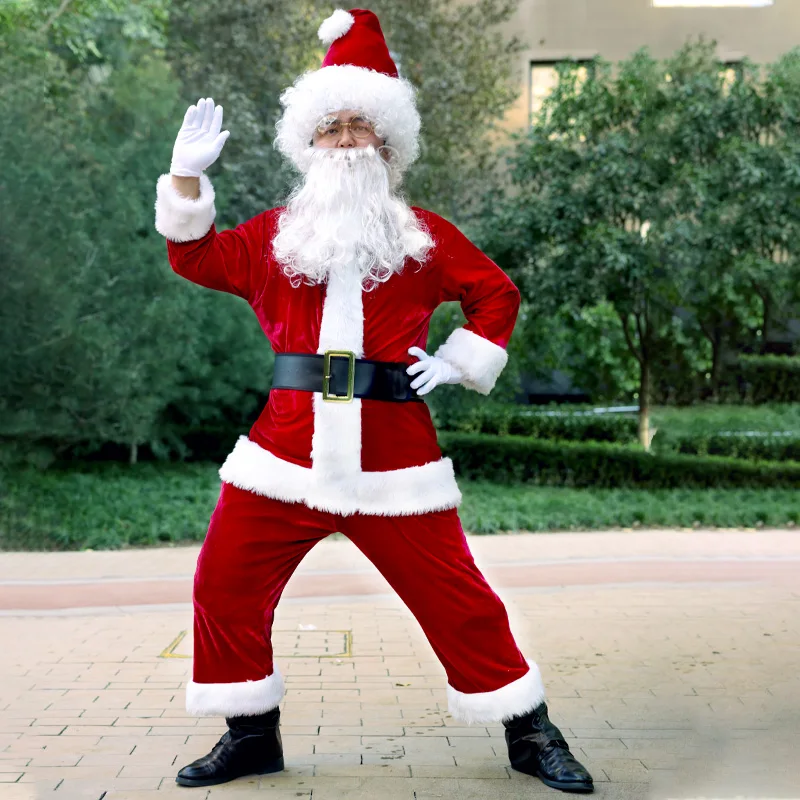 Men Red Deluxe Velvet Xmas Santa Claus Clothes, Adult Cosplay Costume Red Deluxe Velvet Fancy Set Xmas Party Man Santa Claus Sui
Men Red Deluxe Velvet Xmas Santa Claus Clothes, Adult Cosplay Costume Red Deluxe Velvet Fancy Set Xmas Party Man Santa Claus Sui