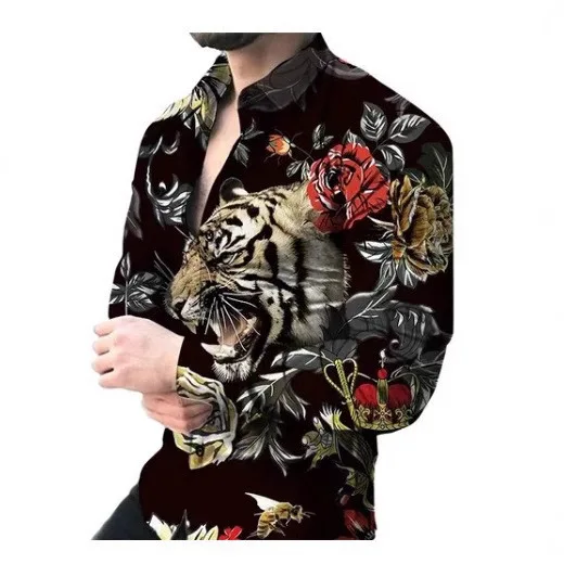 Men's Fashion Printed Shirt Men's Casual Lapel Long Sleeve Top
Men's Fashion Printed Shirt Men's Casual Lapel Long Sleeve Top