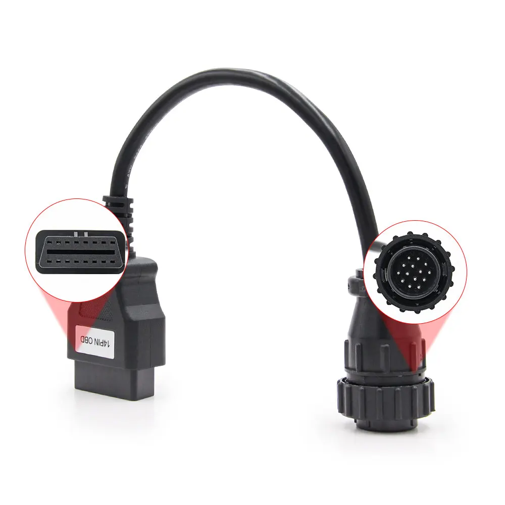 For Mercedes Benz Heavy Truck 14Pin to 16Pin OBD2 Adapter Diagnostic Extension Cable for 14 Pin OBDII OBD 2 Cable
For Mercedes Benz Heavy Truck 14Pin to 16Pin OBD2 Adapter Diagnostic Extension Cable for 14 Pin OBDII OBD 2 Cable