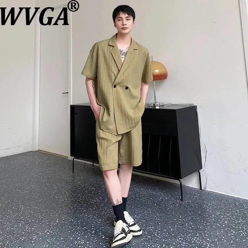 WVGA New Spring Summer Men's Tide Striped Trendy Turn-Down Collar Blazer Niche Chic Casual Straight Shorts Two Pieces Set W23798
WVGA New Spring Summer Men's Tide Striped Trendy Turn-Down Collar Blazer Niche Chic Casual Straight Shorts Two Pieces Set W23798