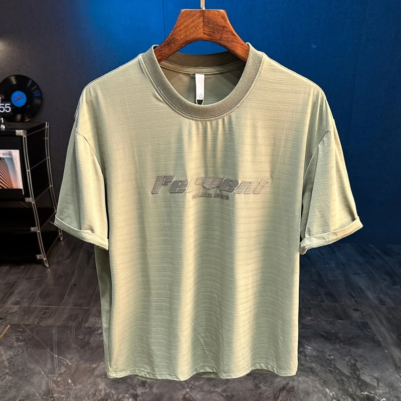2025 Summer New Ice Silk Cool Feeling Quick Drying Thin Style Loose Short Sleeve T-shirt for Men, Elastic Half Sleeve Trendy Top
2025 Summer New Ice Silk Cool Feeling Quick Drying Thin Style Loose Short Sleeve T-shirt for Men, Elastic Half Sleeve Trendy Top