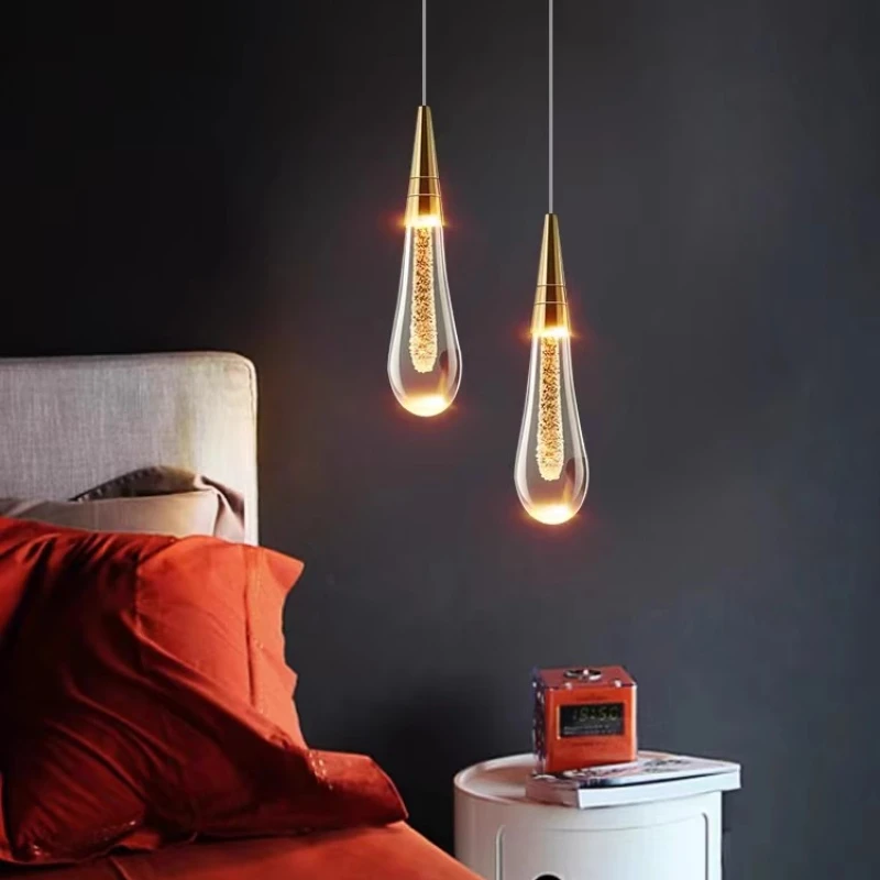 Light Luxury Water Droplet Crystal LED Pendant Lamp Modern Bedroom Bedside Living Room Bar Counter Background Wall Chandelier
Light Luxury Water Droplet Crystal LED Pendant Lamp Modern Bedroom Bedside Living Room Bar Counter Background Wall Chandelier