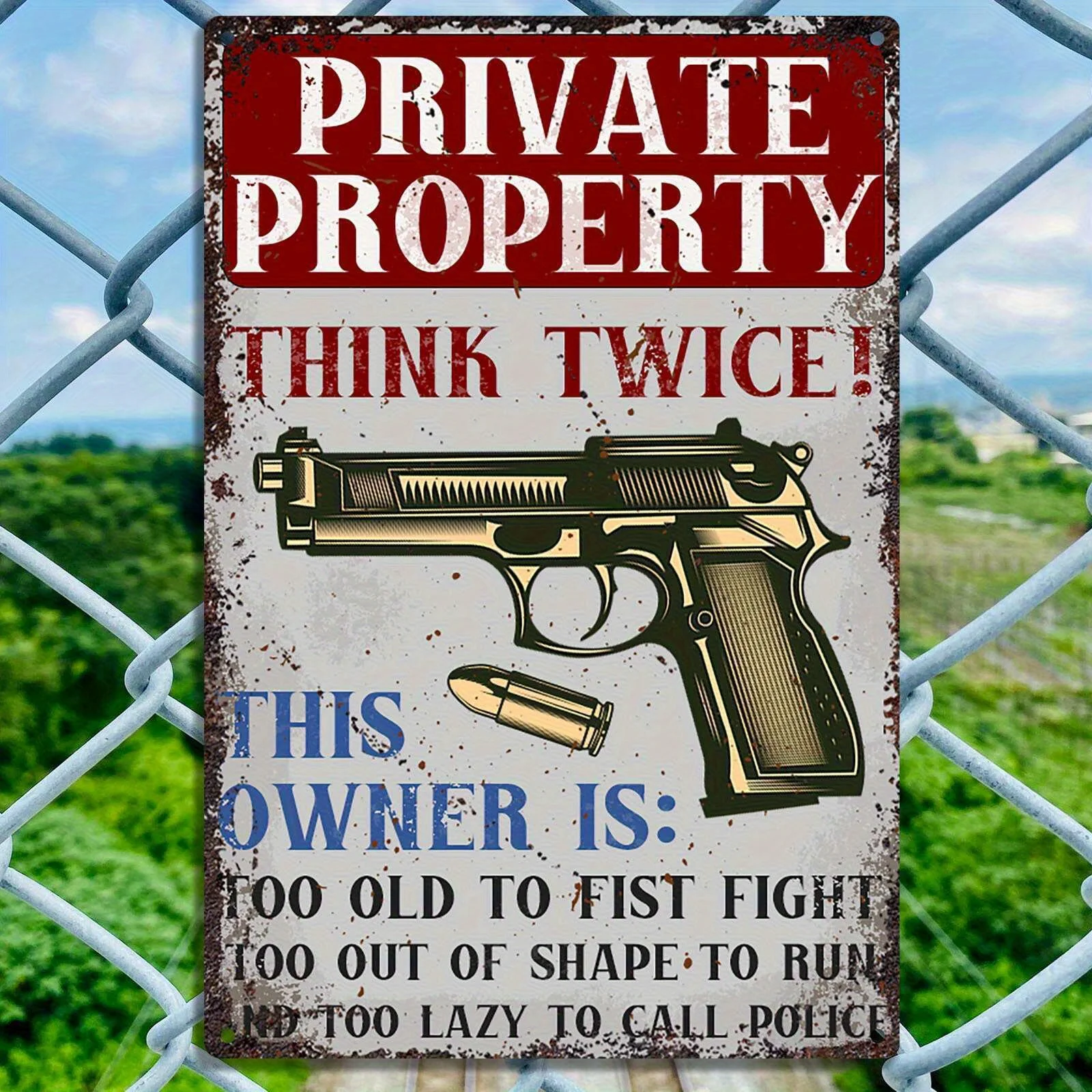 1pc Vintage Private Property Warning Tin Sign - Retro Metal Wall Decor for Home, Man Cave, Front Door
1pc Vintage Private Property Warning Tin Sign - Retro Metal Wall Decor for Home, Man Cave, Front Door