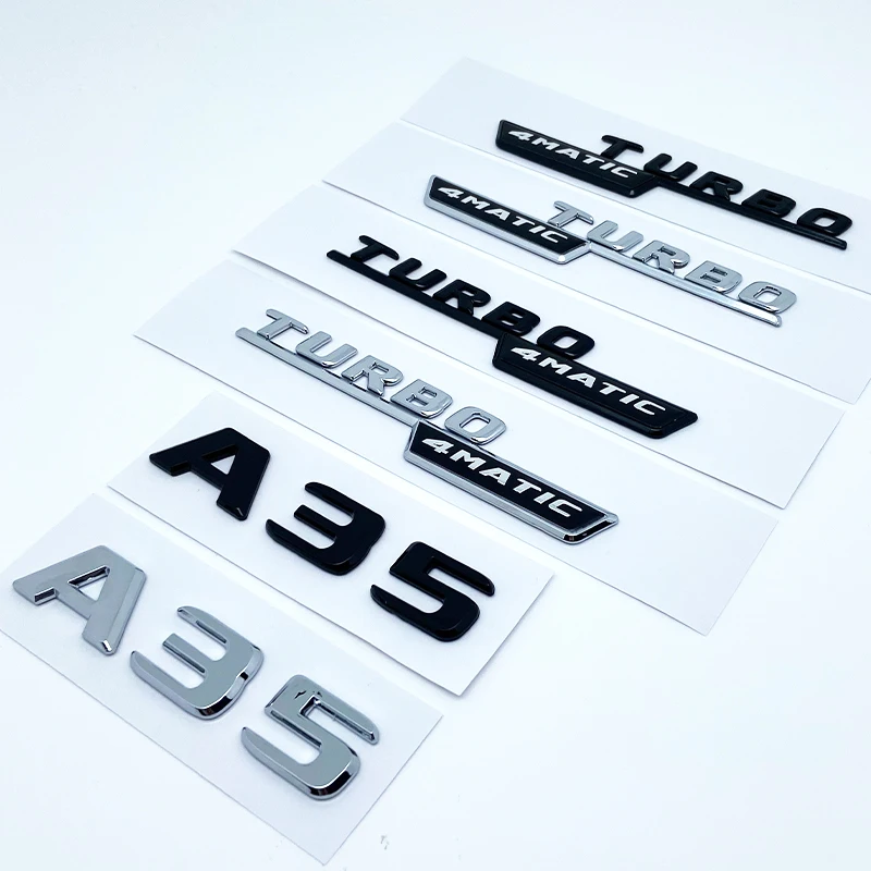 2017 Silver Black Letters A35 Turbo 4matic Emblem for Mercedes Benz AMG Car Fender Trunk Rear W176 W177 Logo Sticker
2017 Silver Black Letters A35 Turbo 4matic Emblem for Mercedes Benz AMG Car Fender Trunk Rear W176 W177 Logo Sticker