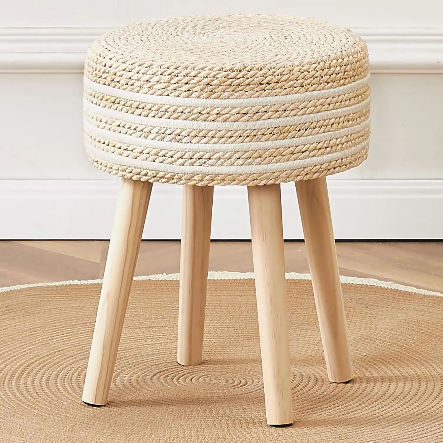 Round Ottoman Footstool Natural Seagrass Foot Stool Pouf Ottomans With Solid Wood Legs Hand Weave Hyacinth Footrest Step Stool
Round Ottoman Footstool Natural Seagrass Foot Stool Pouf Ottomans With Solid Wood Legs Hand Weave Hyacinth Footrest Step Stool