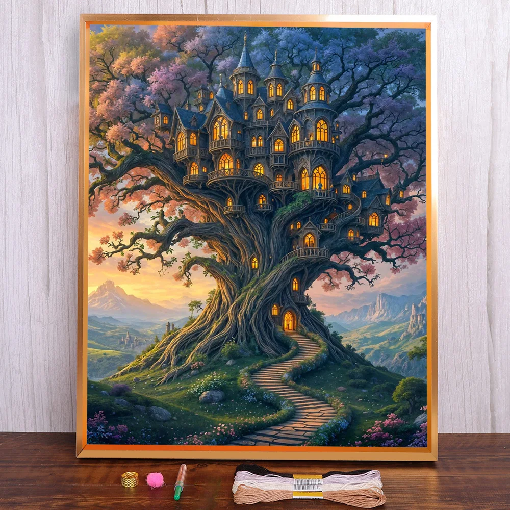 Landscape Tree House Cross-Stitch Patterns DIY Embroidery Handicraft Needlework Hobby Knitting Promotions Mulina For Adults
Landscape Tree House Cross-Stitch Patterns DIY Embroidery Handicraft Needlework Hobby Knitting Promotions Mulina For Adults