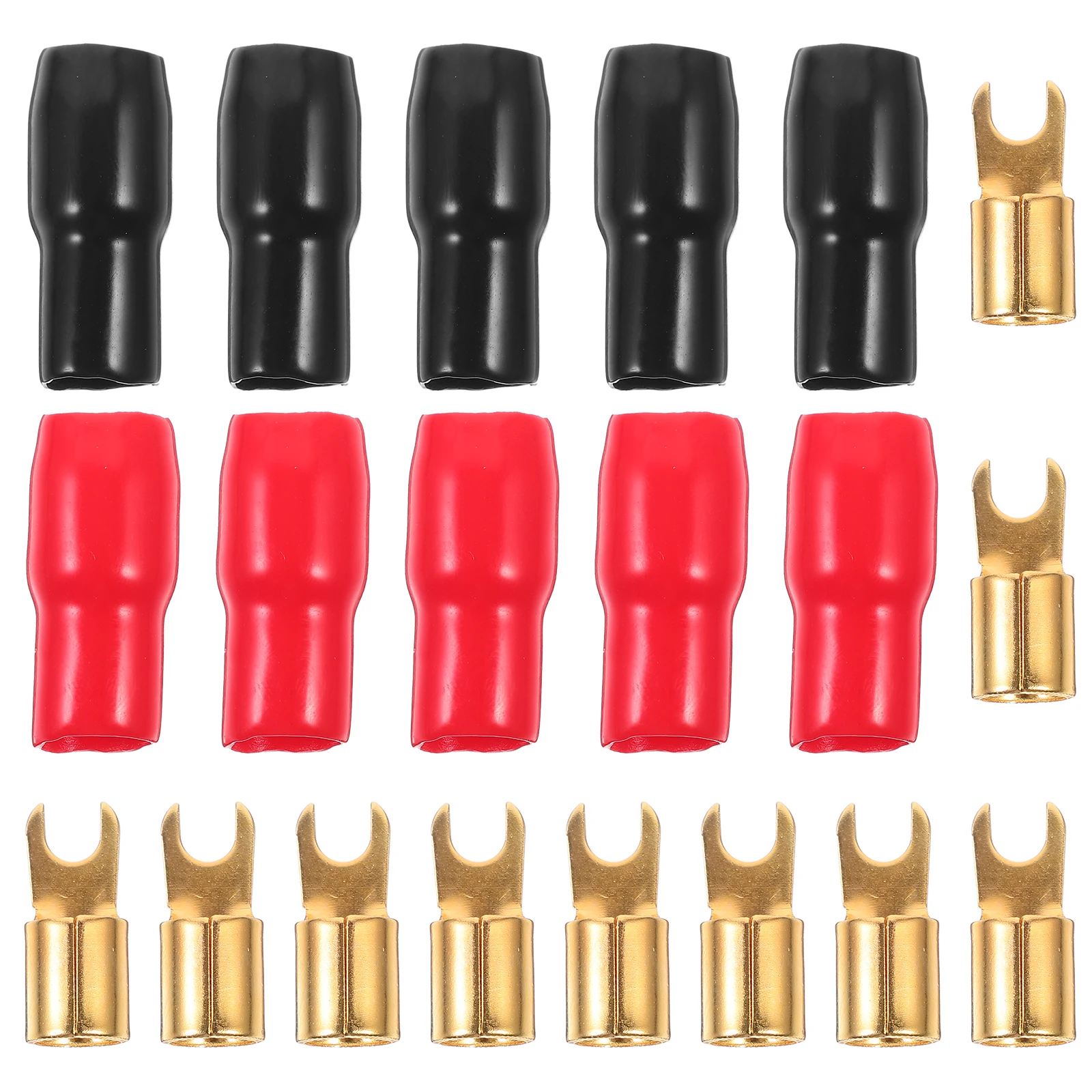 5 Pairs Terminals Gold Plated Connector Spade Speaker Wire Connectors Crimp Ground 4ga Barrier Spades
5 Pairs Terminals Gold Plated Connector Spade Speaker Wire Connectors Crimp Ground 4ga Barrier Spades