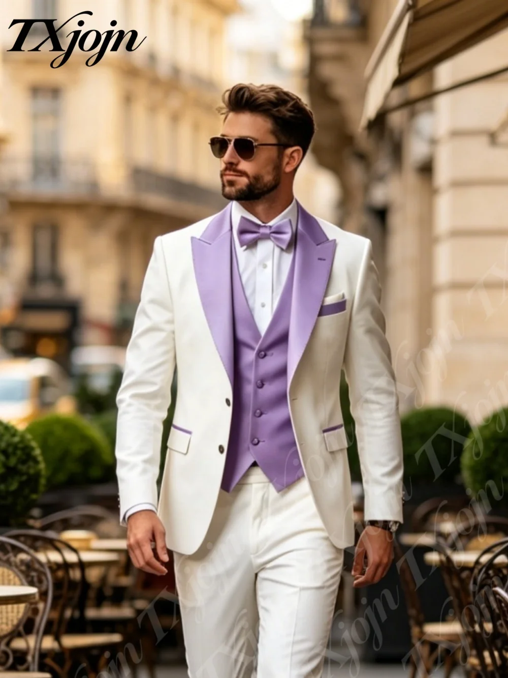 Premium White 3PCS Tuxedo Suit For Men Slim Fit Formal Design Purple Lapel Perfect For Weddings Prom Special Events Customized
Premium White 3PCS Tuxedo Suit For Men Slim Fit Formal Design Purple Lapel Perfect For Weddings Prom Special Events Customized