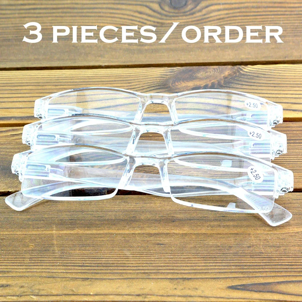 NOMANOV 3 pieces Spring Hinge Transparent Wholesale Square Reading Glasses +1 to +4
NOMANOV 3 pieces Spring Hinge Transparent Wholesale Square Reading Glasses +1 to +4