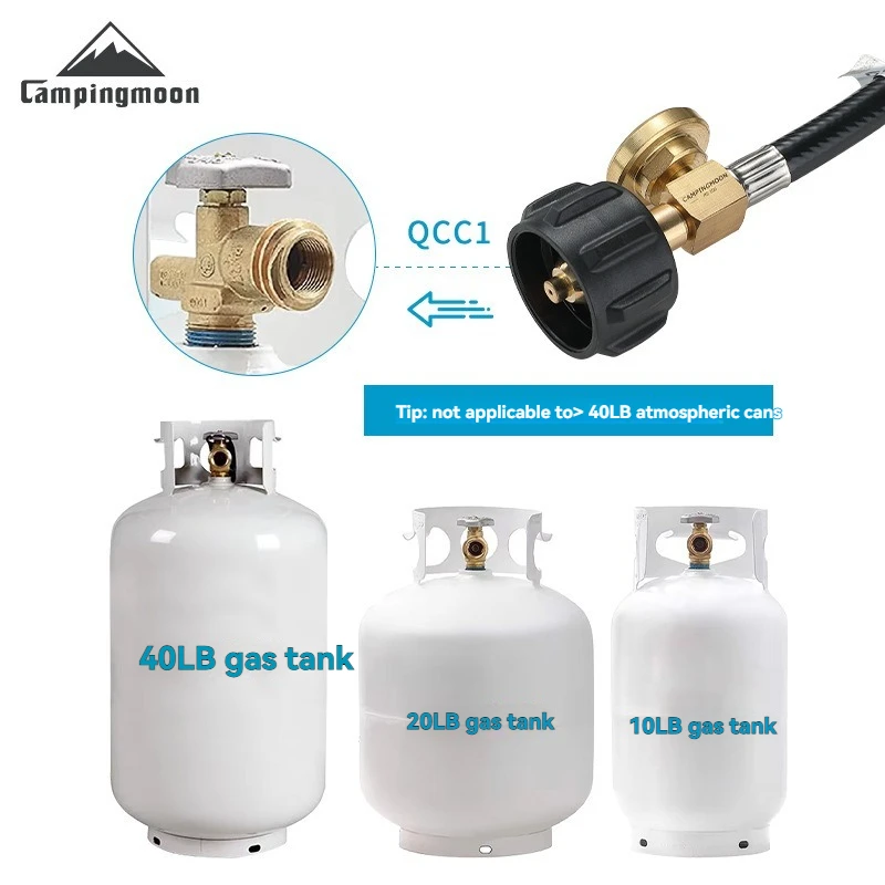 CAMPINGMOON PZ-106 QCC to Propane Extension Tube 5-40BL Gas Tank with Pressure Gauge Gas Tube to 1-Pound Connector Conversion
CAMPINGMOON PZ-106 QCC to Propane Extension Tube 5-40BL Gas Tank with Pressure Gauge Gas Tube to 1-Pound Connector Conversion