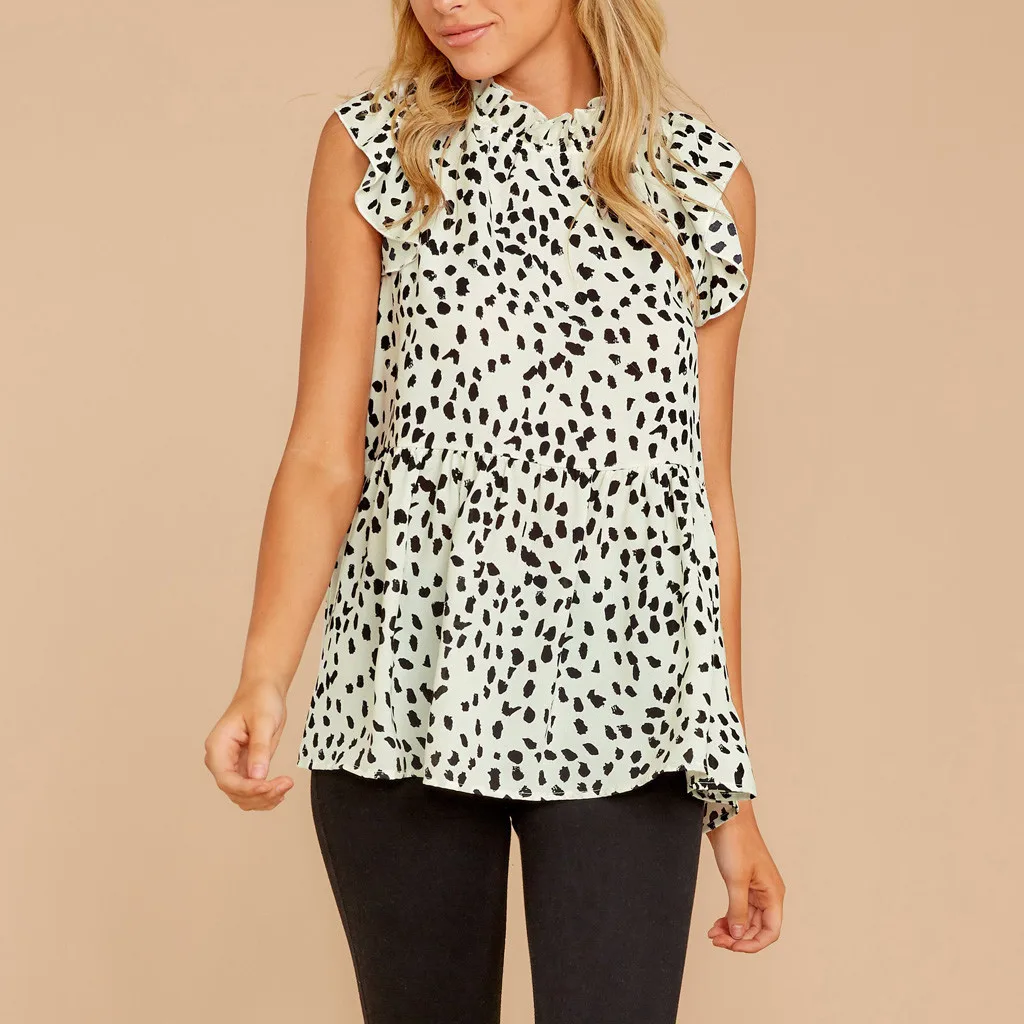 Fashion Women's T Shirts Cute Stringy Selvedge Polka Dot Printing Short Sleeves Ruffles Blouses Loose Casual Tunic Tops
Fashion Women's T Shirts Cute Stringy Selvedge Polka Dot Printing Short Sleeves Ruffles Blouses Loose Casual Tunic Tops
