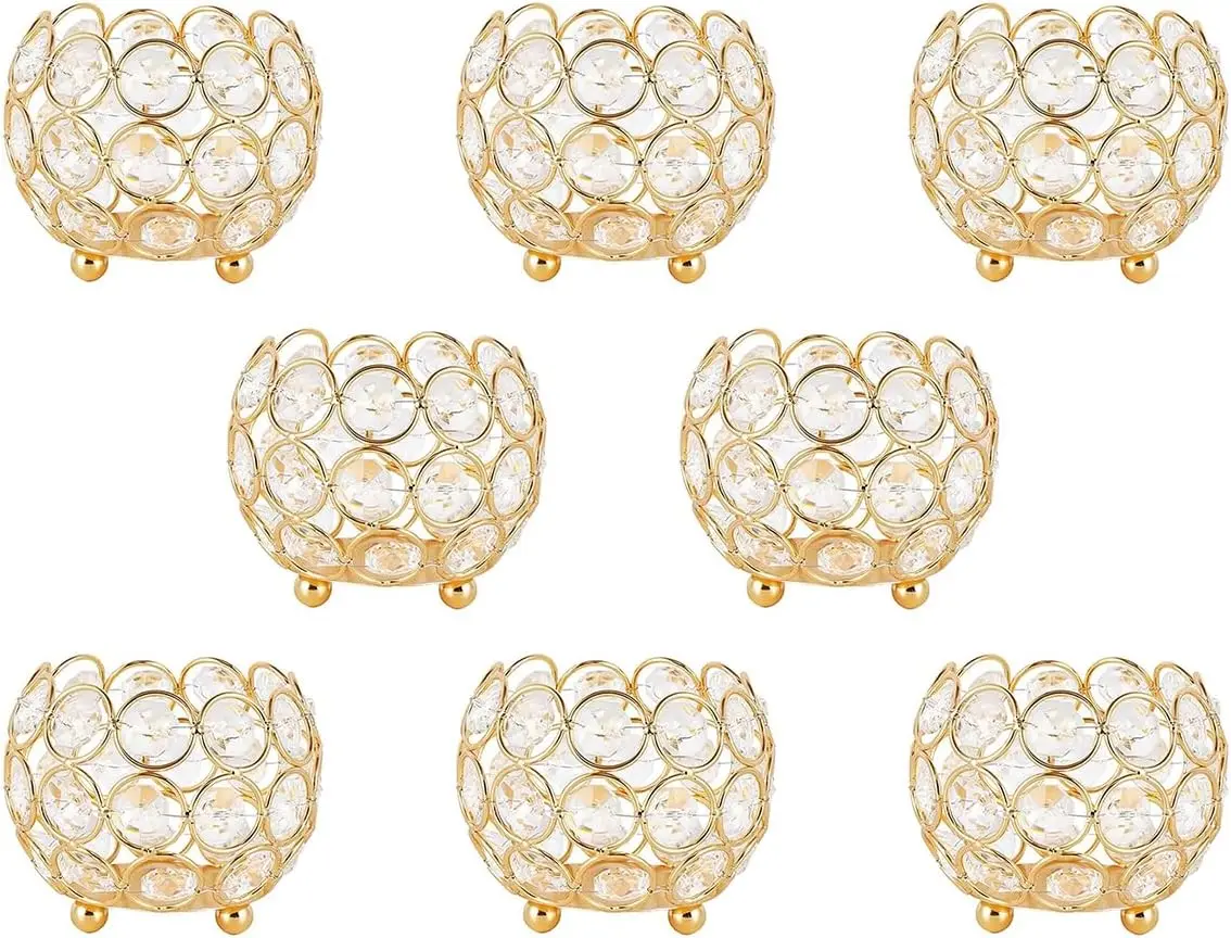 8PCS Crystal Tealight Holders for Wedding Centerpiece with Sparkling K9 Beads, Party Decor Gift
8PCS Crystal Tealight Holders for Wedding Centerpiece with Sparkling K9 Beads, Party Decor Gift