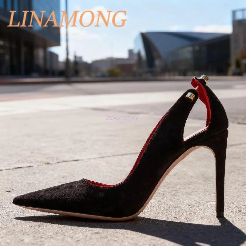Sharp Pointed Metal Buckle Stiletto Heel Fashionable Simple Black Temperament High Heels Banquet Party Formal Single Shoes 
Sharp Pointed Metal Buckle Stiletto Heel Fashionable Simple Black Temperament High Heels Banquet Party Formal Single Shoes