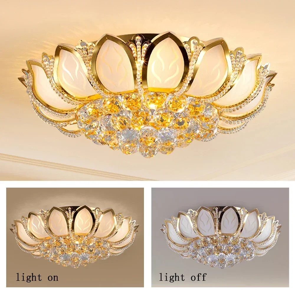 23.5" Flower Shaped Crystal Chandelier, E12 110V Gold Crystal Ceiling Lamp Modern Chandelier Hanging Lamp Flush Mount NEW
23.5" Flower Shaped Crystal Chandelier, E12 110V Gold Crystal Ceiling Lamp Modern Chandelier Hanging Lamp Flush Mount NEW