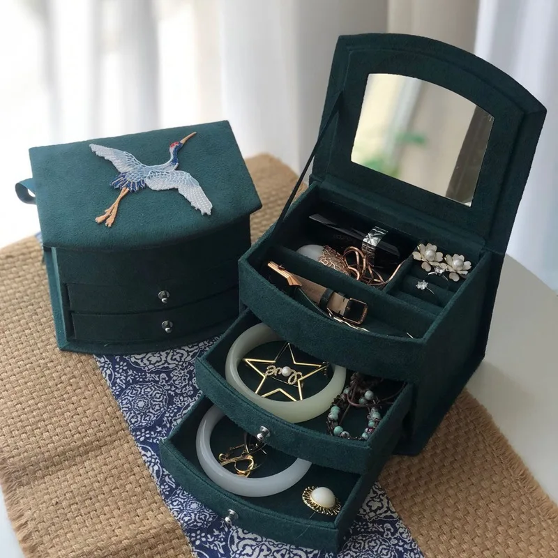 Customized. and Simple Exquisite Vintage Double-Layer Jewelry Box Cute Princess Style Bracelet Ornament Jewelry Stu
Customized. and Simple Exquisite Vintage Double-Layer Jewelry Box Cute Princess Style Bracelet Ornament Jewelry Stu