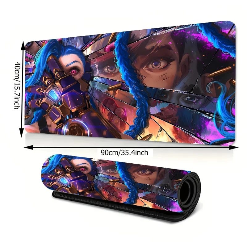Jinxs cartoon mouse pad, decorative aesthetic jinx table pad, anti-slip lock edge, durable and easy to clean gaming accessories
Jinxs cartoon mouse pad, decorative aesthetic jinx table pad, anti-slip lock edge, durable and easy to clean gaming accessories