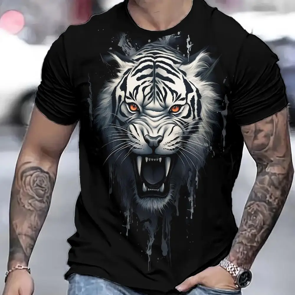 Funny 3D Tiger Pattern Men's T Shirt Hip Hop Trend Harajuku Streetwear Casual O-neck Short Sleeve Tops Fashion Animal Print Tees
Funny 3D Tiger Pattern Men's T Shirt Hip Hop Trend Harajuku Streetwear Casual O-neck Short Sleeve Tops Fashion Animal Print Tees