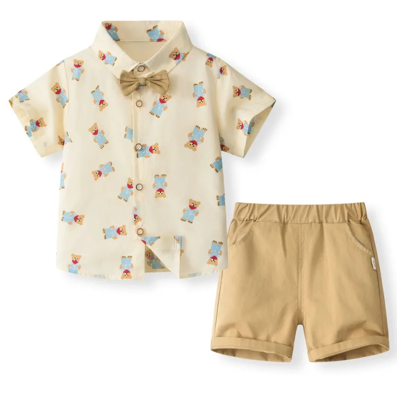 Комплект одежды для мальчиков, Модный Цветной топ с коротким рукавом и шорты, джентльменский комплект одежды для детей, Прямая поставка
Комплект одежды для мальчиков, Модный Цветной топ с коротким рукавом и шорты, джентльменский комплект одежды для детей, Прямая поставка