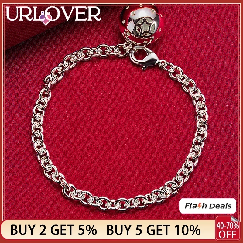 URLOVER 925 Sterling Silver Bracelets Fashion Hollow Bead Ball Bracelet Woman's Party Jewelry Wedding Accessories Wholesale Gift
URLOVER 925 Sterling Silver Bracelets Fashion Hollow Bead Ball Bracelet Woman's Party Jewelry Wedding Accessories Wholesale Gift