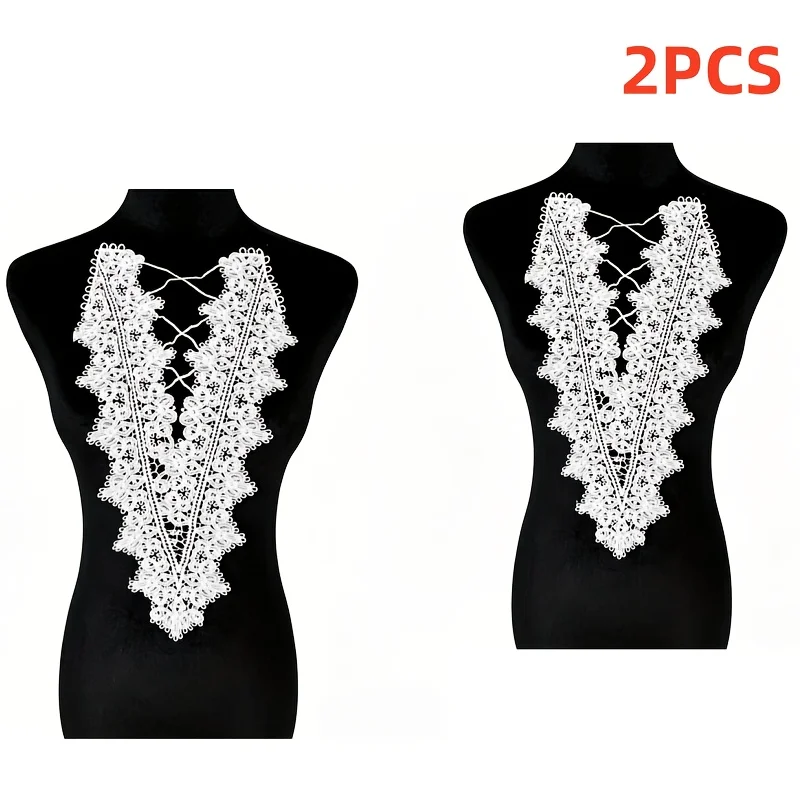 2 pieces lace-neckline appliquéd V-shaped crochet necklines, suitable for use in wedding dresses and evening gowns decoration
2 pieces lace-neckline appliquéd V-shaped crochet necklines, suitable for use in wedding dresses and evening gowns decoration