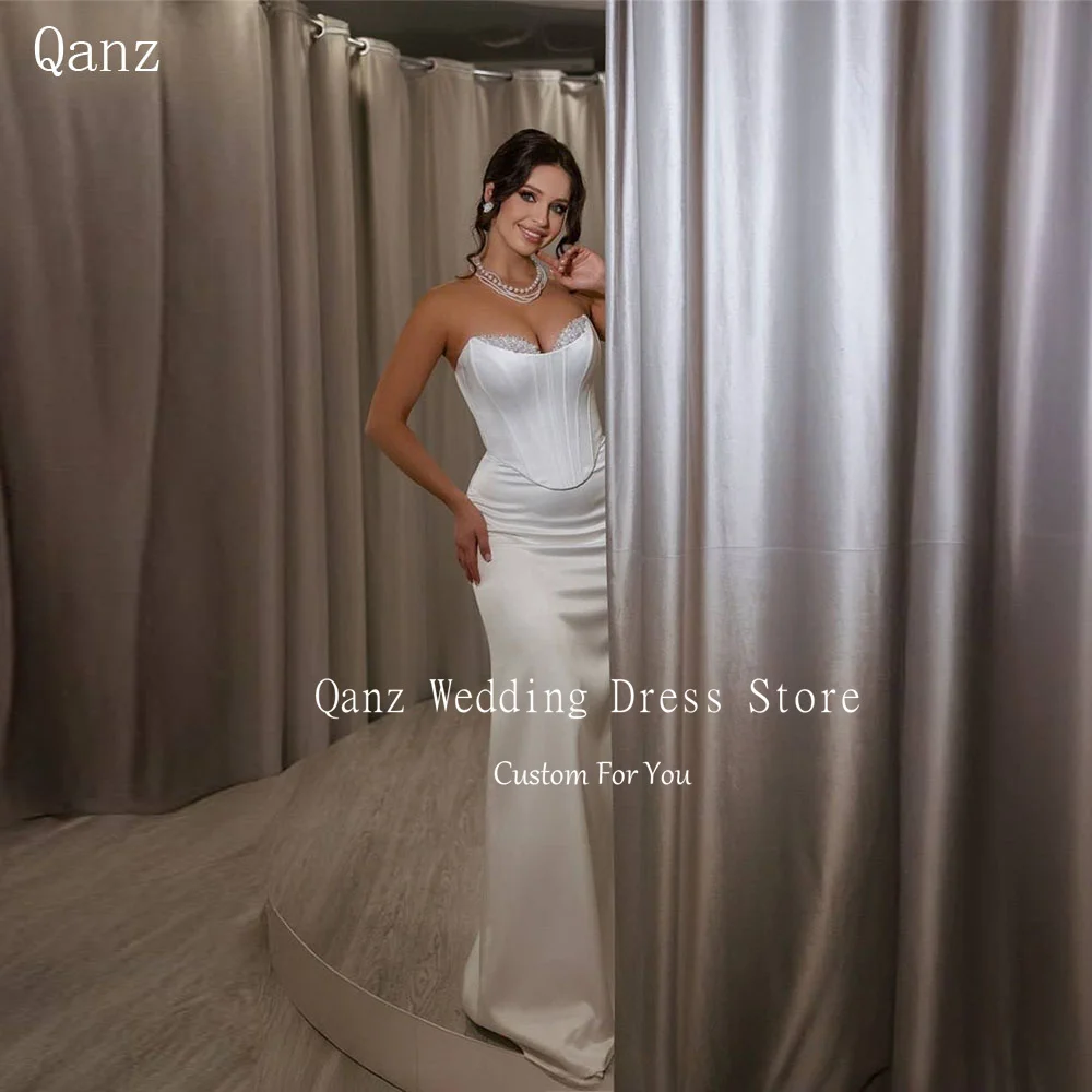Qanz Modern Satin Wedding Dresses Mermaid 2 Pieces Sweetheart свадебное платье Corset Vestido De Novia Customized
Qanz Modern Satin Wedding Dresses Mermaid 2 Pieces Sweetheart свадебное платье Corset Vestido De Novia Customized