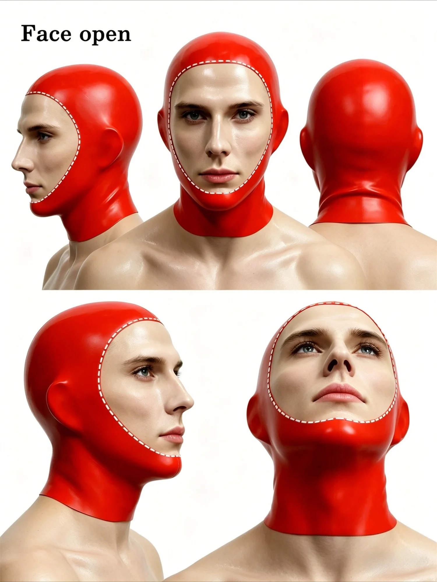 Red Latex Tight Fit Open Face Hood Unisex Rubber Mask Festival Club Outfits
Red Latex Tight Fit Open Face Hood Unisex Rubber Mask Festival Club Outfits