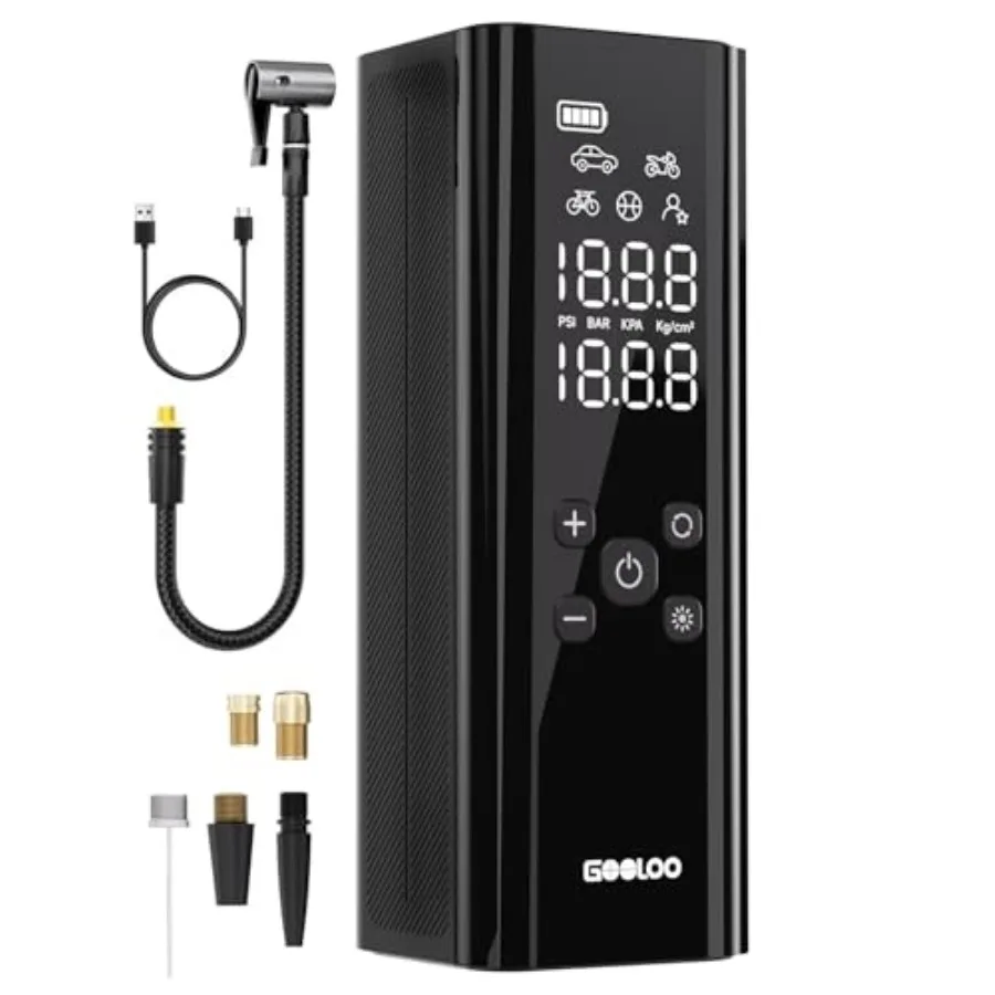 GT150 Tire Inflator Portable Air Compressor 4X Faster 150PSI Cordless Air Pump for Car Tires with Tire Pressure Gauge Smart Ele
GT150 Tire Inflator Portable Air Compressor 4X Faster 150PSI Cordless Air Pump for Car Tires with Tire Pressure Gauge Smart Ele
