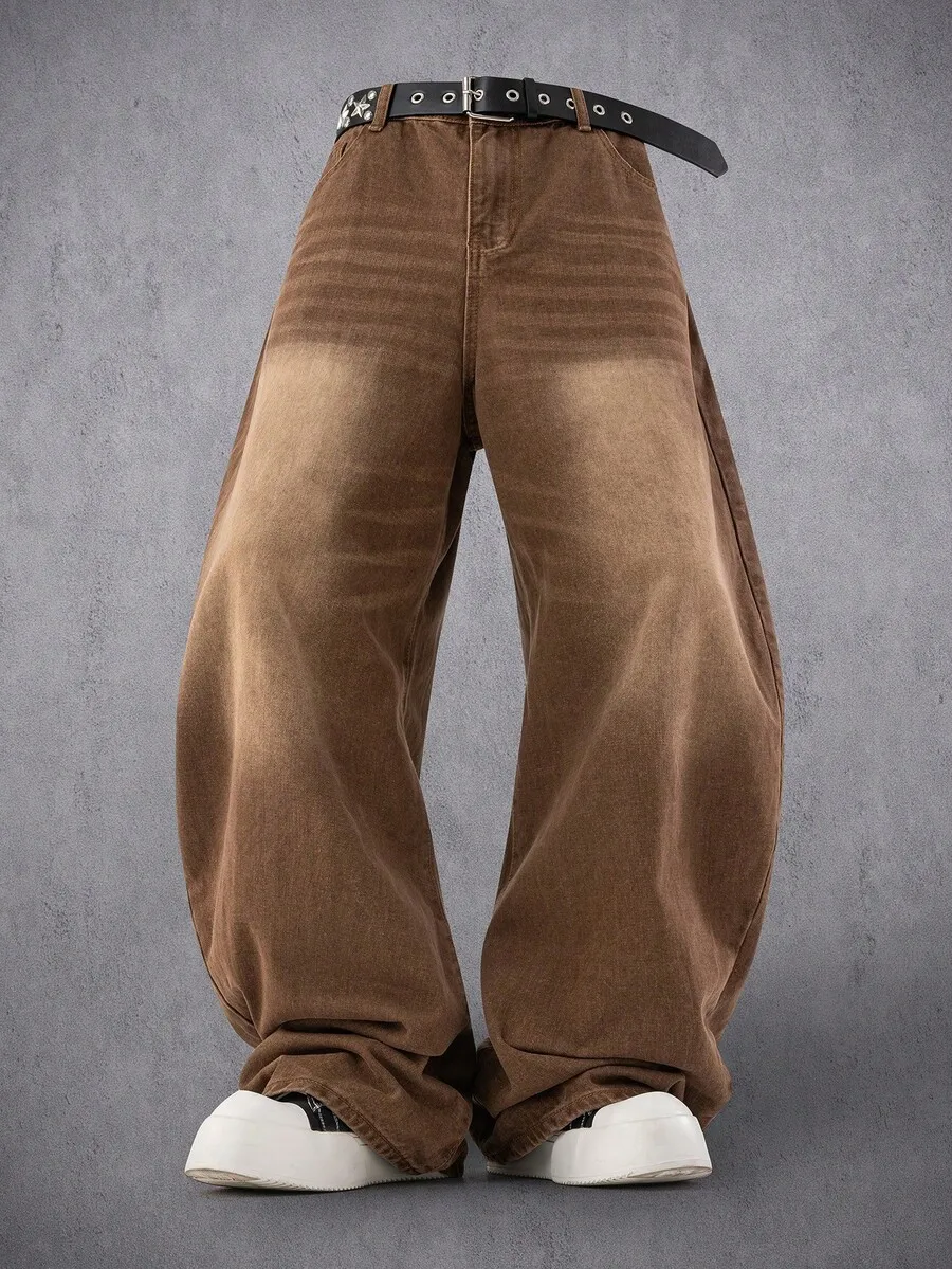 Y2K Retro Streetwear Men Faded Brown Barrel Leg Baggy Jeans
Y2K Retro Streetwear Men Faded Brown Barrel Leg Baggy Jeans
