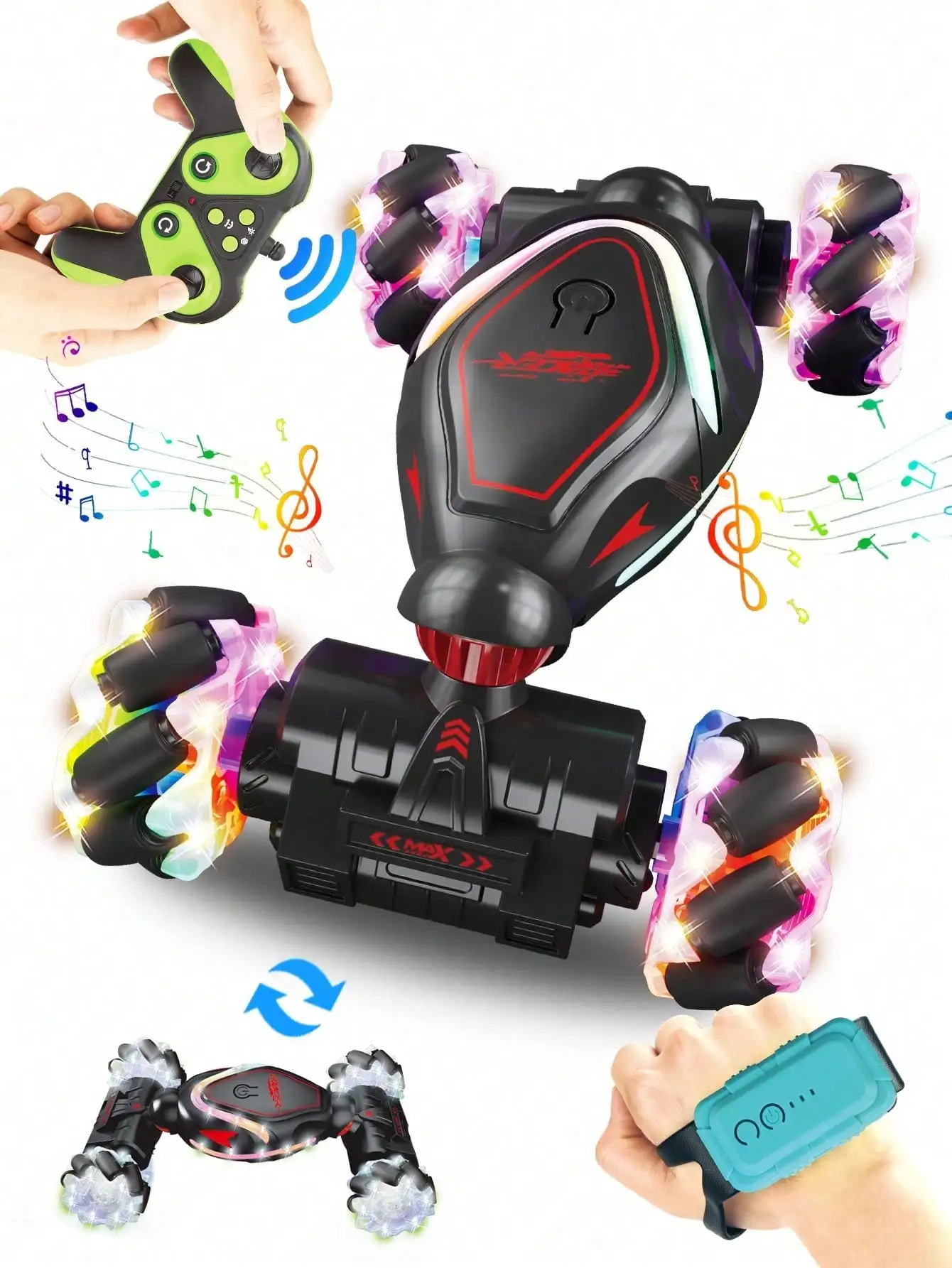 Gesture Sensing RC Stunt Car 4WD Remote Control Twisting Vehicle With Lights Music Birthday Gift For Boys Kids Ages 6-12
Gesture Sensing RC Stunt Car 4WD Remote Control Twisting Vehicle With Lights Music Birthday Gift For Boys Kids Ages 6-12