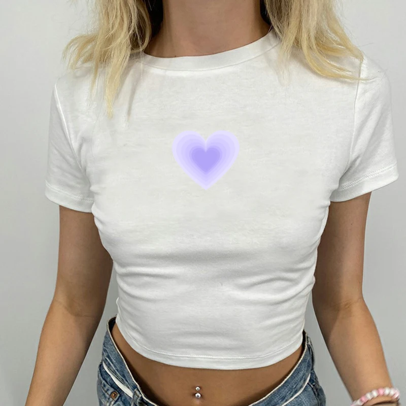 E-Girls Aesthetic Crop Tops Fashion Y2k Heart Print Graphic T Shirts Women Sexy Nightclub Tshirt Summer Streetwear Round Neck
E-Girls Aesthetic Crop Tops Fashion Y2k Heart Print Graphic T Shirts Women Sexy Nightclub Tshirt Summer Streetwear Round Neck