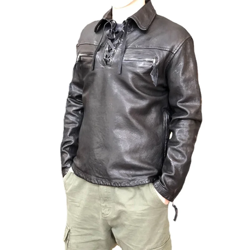 Japanese Retro Lapel Casual Genuine Leather Jacket Men Heavy Wash Black Sheep Coats
Japanese Retro Lapel Casual Genuine Leather Jacket Men Heavy Wash Black Sheep Coats