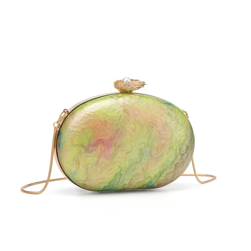 Oval Shaped Hand-held Box Bag Acrylic Evening Bag Luxury Chain Women's Crossbody Bag Fashionable Wallet Shell Shaped Banquet Bag
Oval Shaped Hand-held Box Bag Acrylic Evening Bag Luxury Chain Women's Crossbody Bag Fashionable Wallet Shell Shaped Banquet Bag