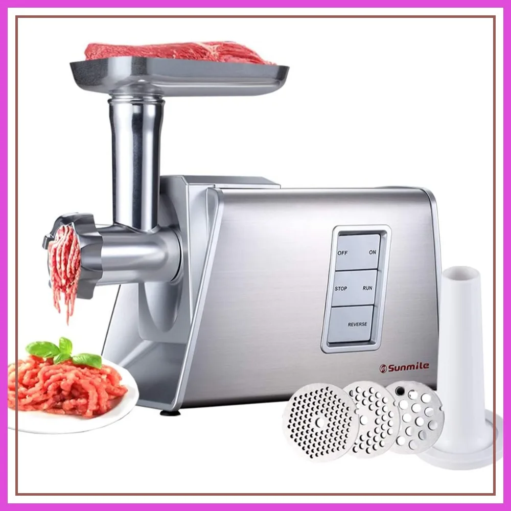 Heavy Duty Electric Meat Grinder 1000W Max, Stainless Steel Cutting Blade, 3 Cutting Plates, Sausage Stuffer, ETL Listed
Heavy Duty Electric Meat Grinder 1000W Max, Stainless Steel Cutting Blade, 3 Cutting Plates, Sausage Stuffer, ETL Listed