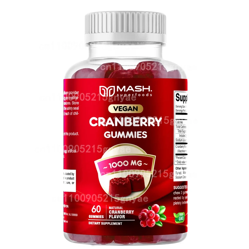Cranberry Gummies 1000mg Cranberry Extract Helps with Bladder, Kidney, and Urinary Health Cherry Mango Flavor (60 Gummies)
Cranberry Gummies 1000mg Cranberry Extract Helps with Bladder, Kidney, and Urinary Health Cherry Mango Flavor (60 Gummies)