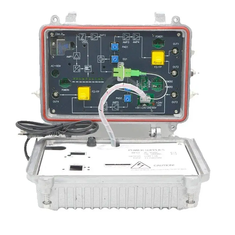 FTTB CATV Outdoor Waterproof Optical Receiver Optical Node 4 Way Output RF level 106dBuV Factory Wholesale
FTTB CATV Outdoor Waterproof Optical Receiver Optical Node 4 Way Output RF level 106dBuV Factory Wholesale
