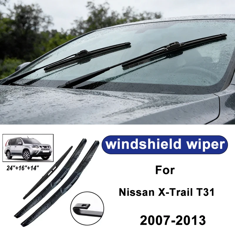 For Nissan X-Trail T31 2007-2013 car windshield front/rear wipers, silent wiper blades,car blade brush accessories
For Nissan X-Trail T31 2007-2013 car windshield front/rear wipers, silent wiper blades,car blade brush accessories