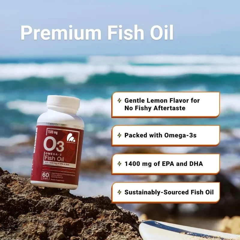 Доплата с рыбьим жиром Omega-3, содержащая жирными кислотами EPA и DHA для иммунитетной и когнитивной поддержки. | 60 капсул рыбьего жира
Доплата с рыбьим жиром Omega-3, содержащая жирными кислотами EPA и DHA для иммунитетной и когнитивной поддержки. | 60 капсул рыбьего жира