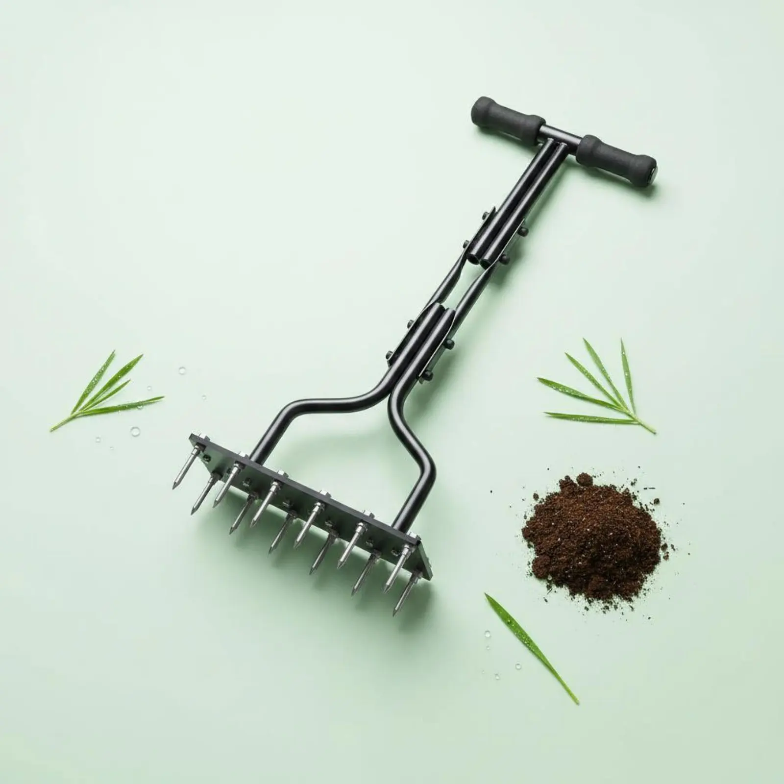 Manual Lawn Aerator 15 Tines Prong Soil Loosener Hand Push Central Aerator Easy Assembly Yard Aeration Tool Ergonomic Handle
Manual Lawn Aerator 15 Tines Prong Soil Loosener Hand Push Central Aerator Easy Assembly Yard Aeration Tool Ergonomic Handle