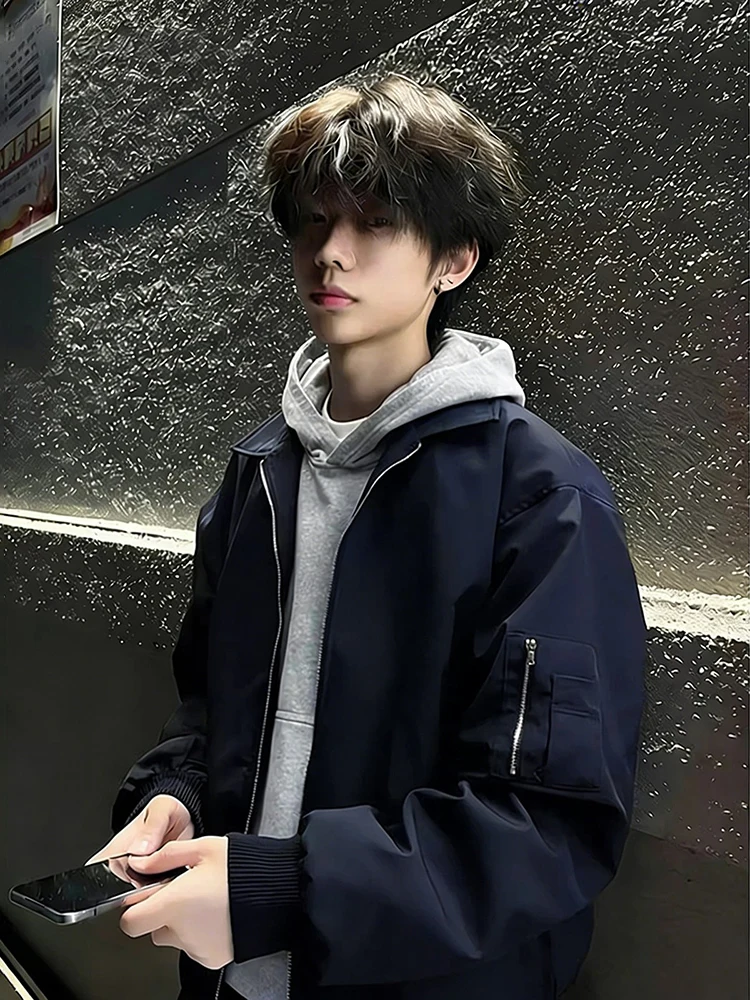Ma Flight Jaet American Sle for Men in Royal Blue ort Coat Baseball orm Casual Spring Outfit Zipper Decoration
Ma Flight Jaet American Sle for Men in Royal Blue ort Coat Baseball orm Casual Spring Outfit Zipper Decoration