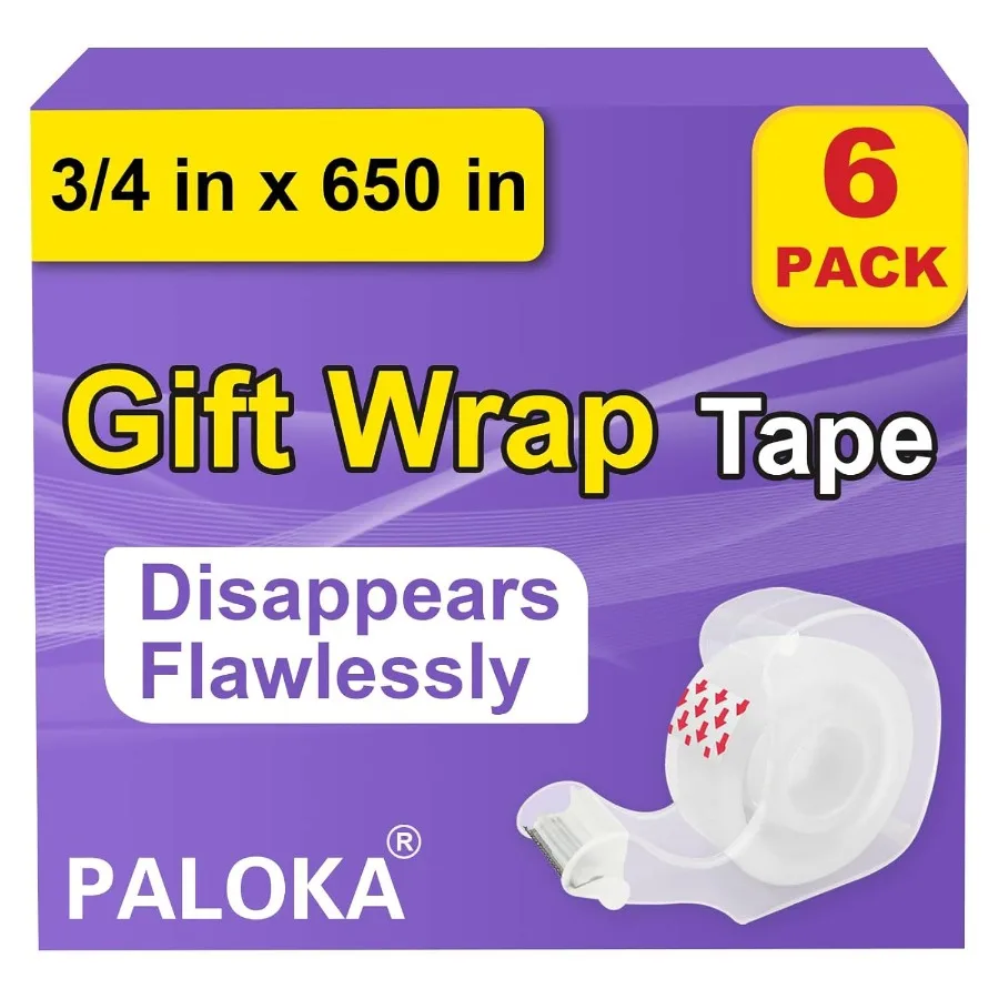 GiftWrap Clear Tape for Wrapping Paper Ideal for Home Office and Back to School Supplies in College and Classrooms Glossy Finis
GiftWrap Clear Tape for Wrapping Paper Ideal for Home Office and Back to School Supplies in College and Classrooms Glossy Finis