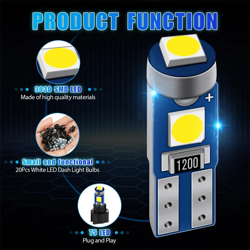 NEW SALE 20Pcs 12V Canbus T5 58 74 286 W1.2W 3030 LED 3SMD Wedge LED Light Car Dashboard Instrument Panel Lamp Bulb
NEW SALE 20Pcs 12V Canbus T5 58 74 286 W1.2W 3030 LED 3SMD Wedge LED Light Car Dashboard Instrument Panel Lamp Bulb