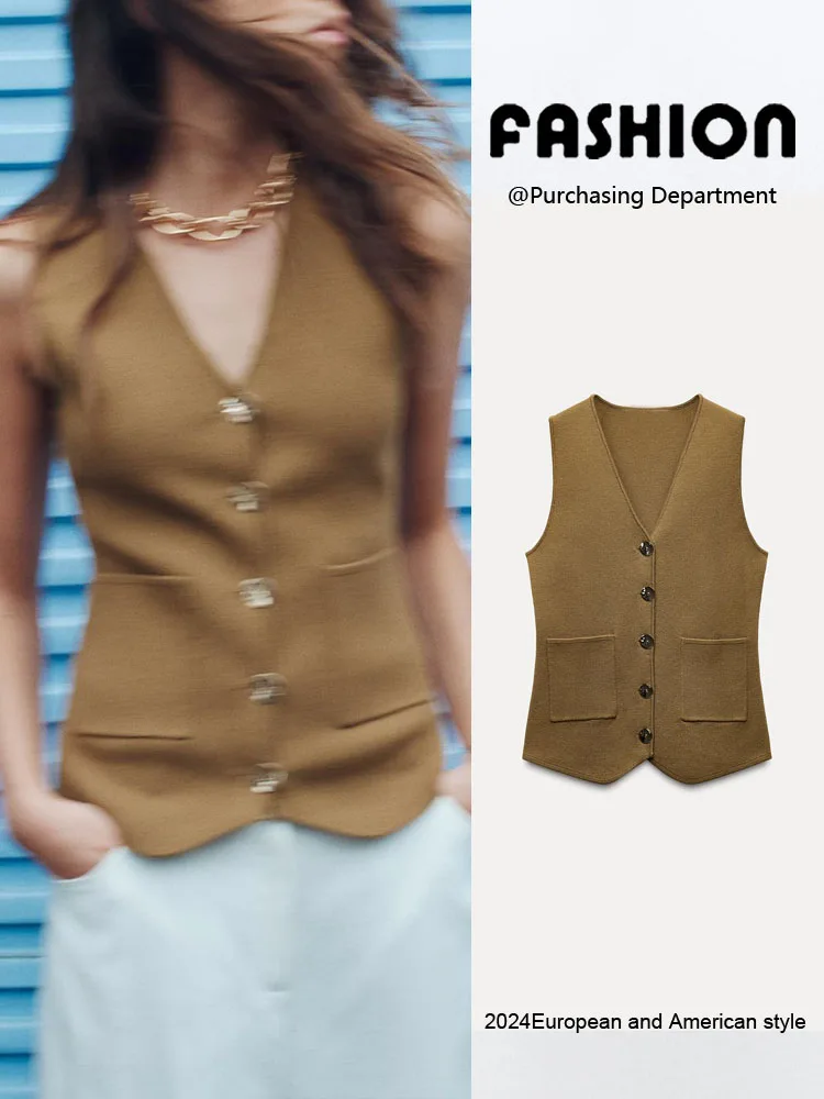 Faionable Knitted Vest ZA2024 Autumn New Women's Clothing Golden Button V-ne Svel Top Commute Sle Other 00%
Faionable Knitted Vest ZA2024 Autumn New Women's Clothing Golden Button V-ne Svel Top Commute Sle Other 00%
