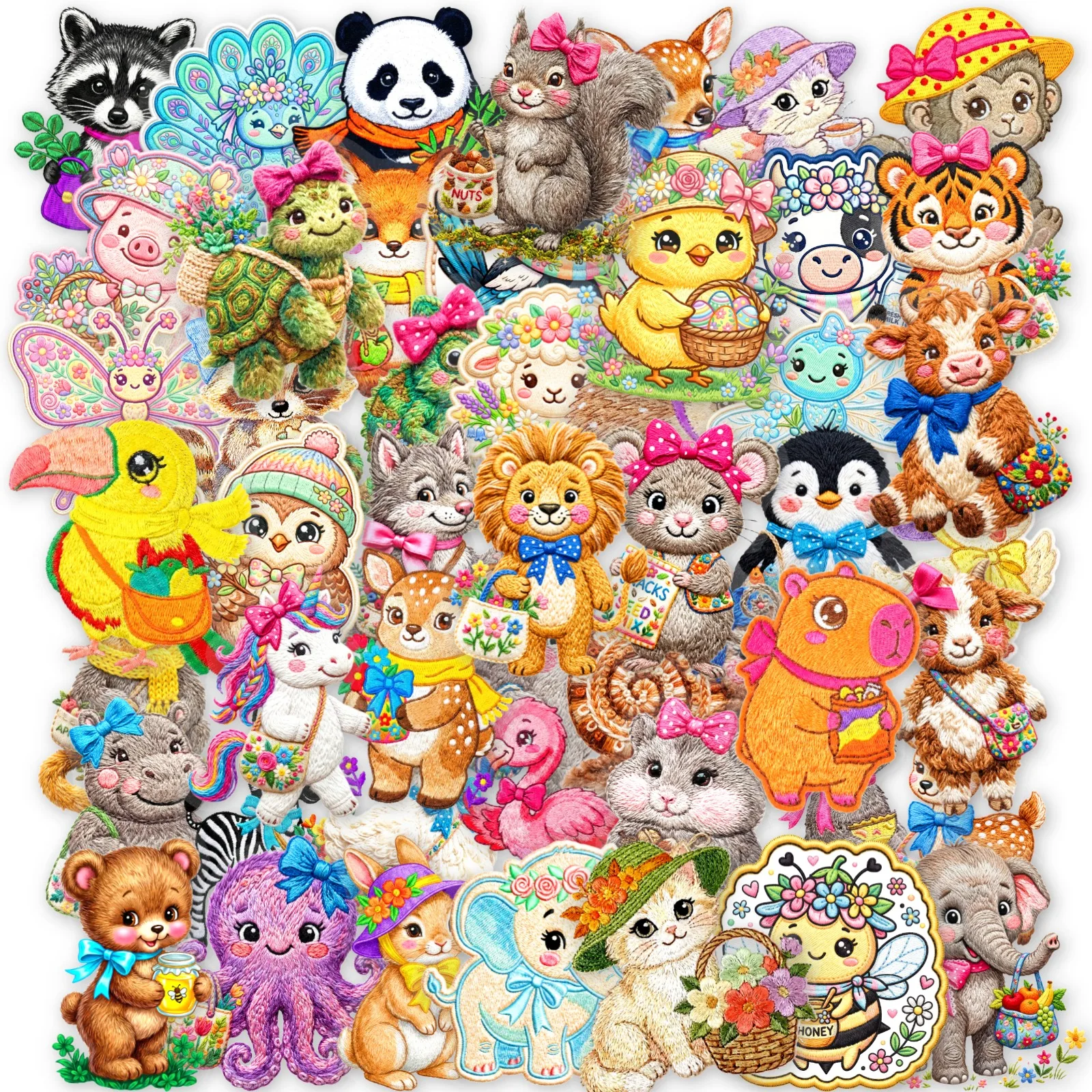 50Pcs new embroidery style animal sticker DIY hand account decorative material cute sticker pet transparent sticker
50Pcs new embroidery style animal sticker DIY hand account decorative material cute sticker pet transparent sticker