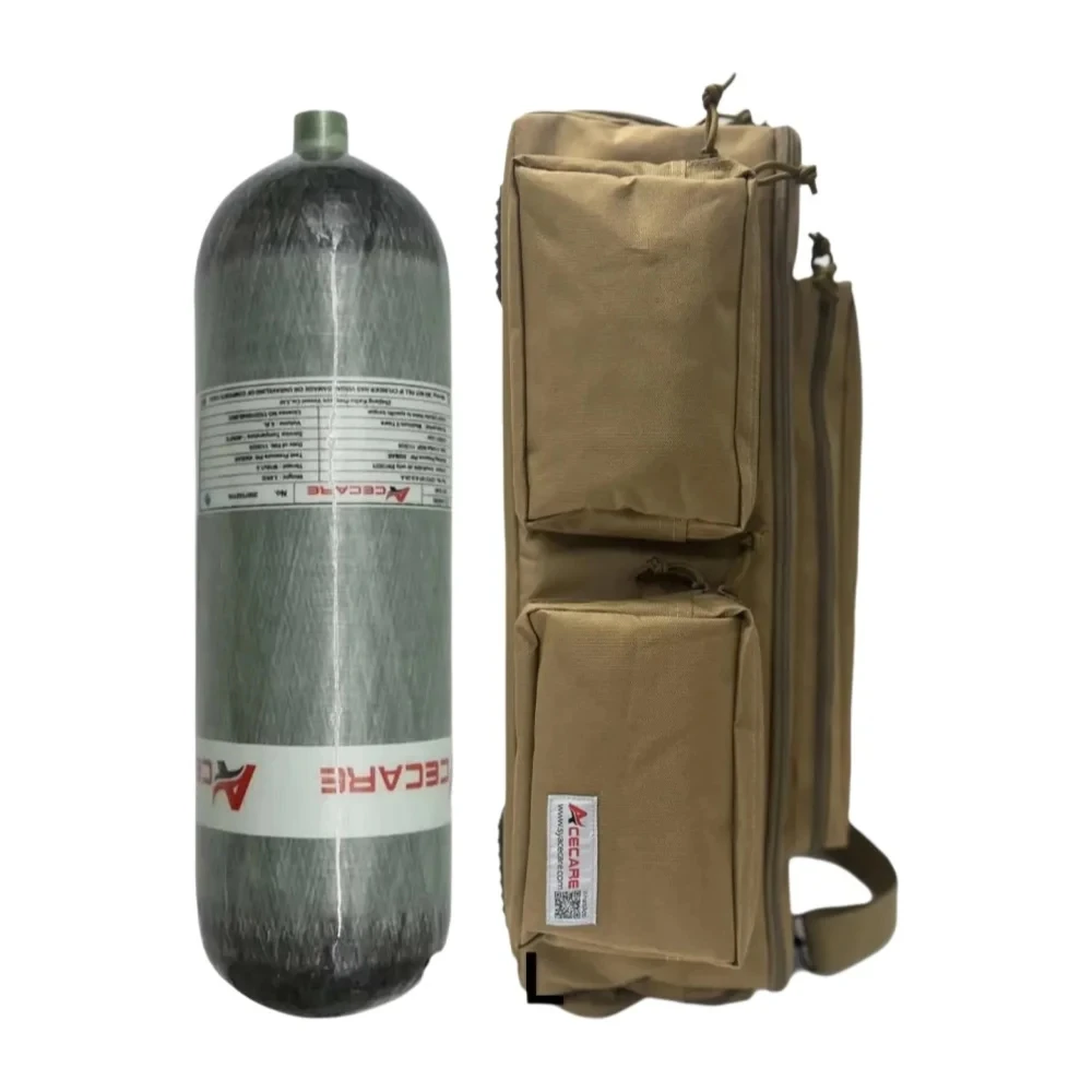 ACECARE 6.8L Carbon Fiber Air Tank with Multi-Pocket Carrying Bag 300bar 4500psi 30mpa CE Certified M18x1.5 Thread Scuba Diving
ACECARE 6.8L Carbon Fiber Air Tank with Multi-Pocket Carrying Bag 300bar 4500psi 30mpa CE Certified M18x1.5 Thread Scuba Diving