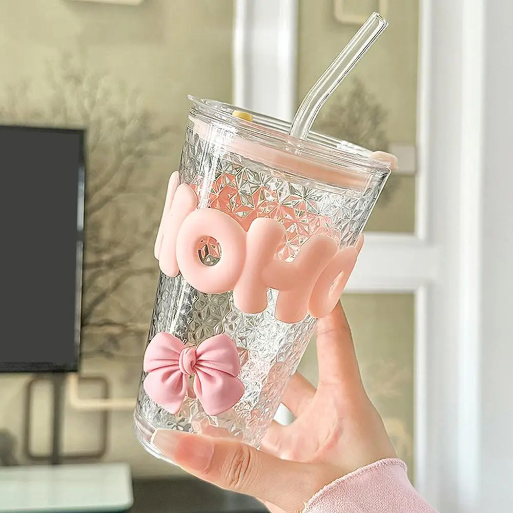 450ml Glass Water Bottle with Silicone Sleeve Transparent Ice Coffee Cup Large Capacity Straw Drinking Cup Couple Gifts
450ml Glass Water Bottle with Silicone Sleeve Transparent Ice Coffee Cup Large Capacity Straw Drinking Cup Couple Gifts