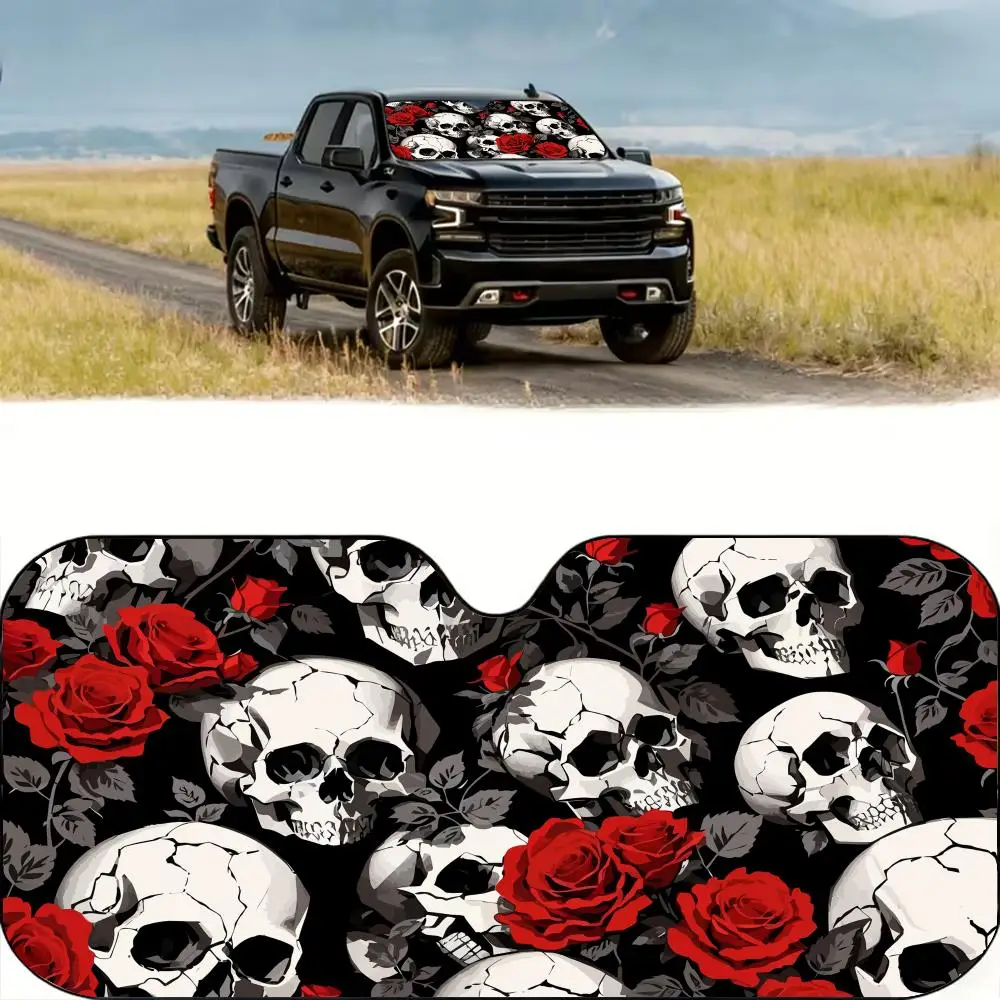 Gothic Skull Pattern Sun Visor Reusable Aluminum Foil UV Protector Heat Three-layer Insulation Windshield Sunshades
Gothic Skull Pattern Sun Visor Reusable Aluminum Foil UV Protector Heat Three-layer Insulation Windshield Sunshades