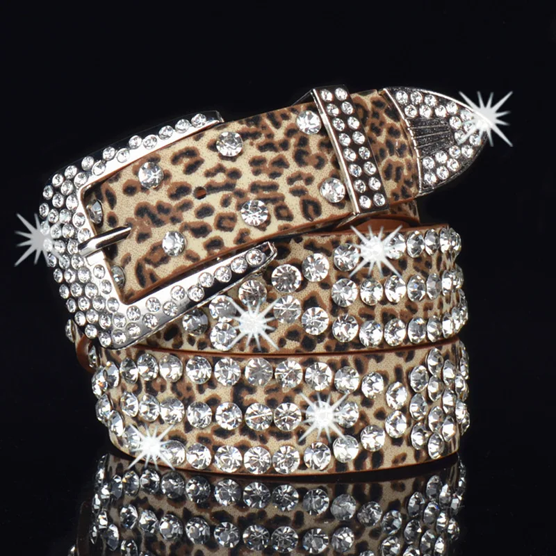 Western Full Rhinestone PU Leather Women Belt Fashion Leopard Print Jeans Causal Pants Belt for Ladies
Western Full Rhinestone PU Leather Women Belt Fashion Leopard Print Jeans Causal Pants Belt for Ladies