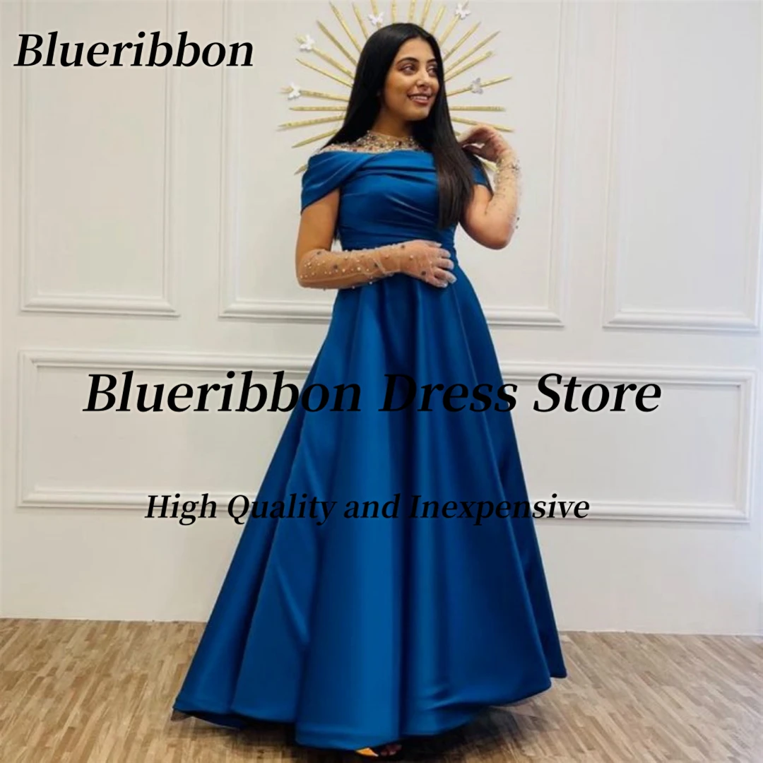 Blueribbon Satin A Line Prom Dresses Beaded High Collar Vestidos De Noches Zipper Back Wedding Party Long Elegant Evening Gowns
Blueribbon Satin A Line Prom Dresses Beaded High Collar Vestidos De Noches Zipper Back Wedding Party Long Elegant Evening Gowns